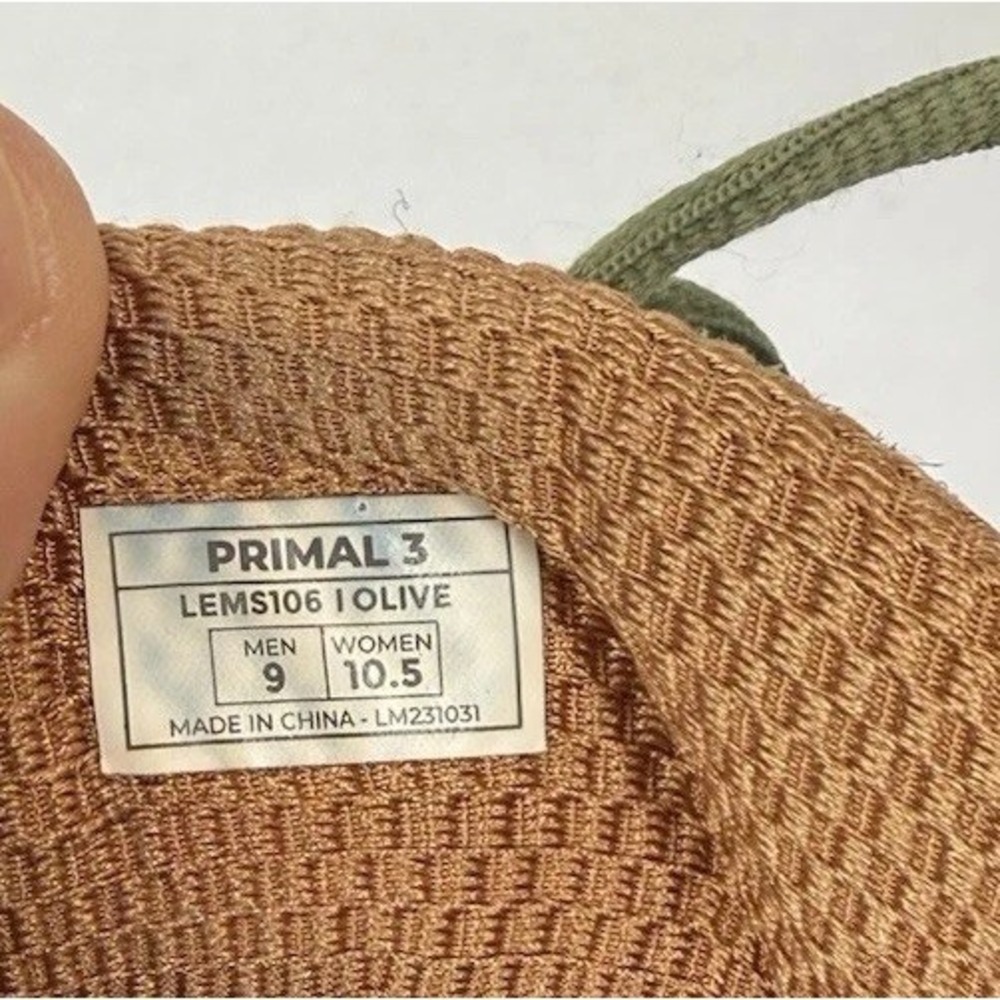 Lems Primal 3 Natural Footgear Mens Shoe Size 9 Olive Green Lems106 Lace Up - Picture 8 of 8
